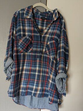 Lane Bryant  Oversized Cotton Flannel Tunic